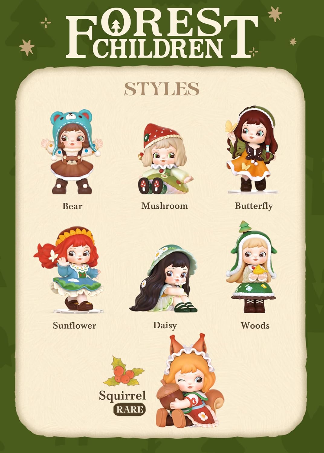 Rolife Charline Blind Box-Forest Childrens Series-Cute Action Figure-Kawaii Figures Blind Bags Creative Gift for Girls and Women